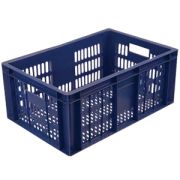 Ящики (Россия) Ящик 600*400*250 мм. колбасный прямой перфорир., синий (крышка 65079) /1/36/