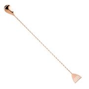 Ложка барная 40см, ручка витая, со стрейнером, сталь/медь M37072CP