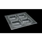 3D Glassware (Турция) Менажница 4-х секц. 300*300 мм. ячейка 100*100*25 мм.стекло 3D /1/12/ АКЦИЯ