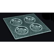 3D Glassware (Турция) Менажница 4-х секц. 200*200 мм. ячейка 60*60*10 мм. стекло 3D  /1/10/ АКЦИЯ