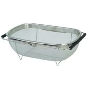 Нерж (Китай) Дуршлаг-сито на раковину 340*235 мм. 4,3 л. h=110 мм. нерж. /1/