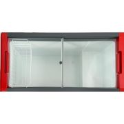 ЛАРЬ МОРОЗИЛЬНЫЙ GELLAR FG 400 С ПРЯМОЕ СТЕКЛО КРАСНЫЙ (ПРОПАН)