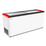ЛАРЬ МОРОЗИЛЬНЫЙ GELLAR FG 700 С ПРЯМОЕ СТЕКЛО КРАСНЫЙ (ПРОПАН)