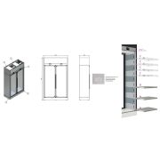 ШКАФ ВИННЫЙ ENOFRIGO WINE LIBRARY 20 2P WALL H260 P60 VT W СЕРЫЙ 873 + ПОЛКИ R+ПОЛКИ С