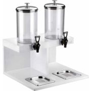 Диспенсер для сока двойной 2х4,5л, на дерев.подставке, цвет белый 511B5416