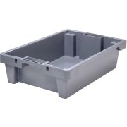 Ящик полимерный сплошной 600х400х150мм,  без отверстий, цвет серый 225-1 ВС