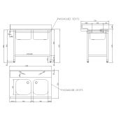 СТОЛ Д/ГРЯЗ.ПОСУДЫ DIHR T55 1100 DX СПЕЦ. 2 ВАННЫ