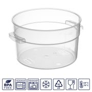 GASTROPLAST (Турция) Контейнер для продуктов круглый  2,1 л. d=18 см. h=11 см., с мерной шкалой, прозрачный, п/п, без крышки (крышка 76733,76732,76731,76730) GP /1/12/