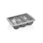 GASTROPLAST (Турция) Лоток для столовых приборов (органайзер) 3 секции 40*29*9,5 см. серая, п/п (крышка 76908) GP /1/12/