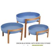 Чаша ORION BLUE с подставкой Rose Gold h21*34,5*28,2см, OR/BE/BU-02M