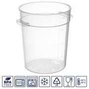 GASTROPLAST (Турция) Контейнер для продуктов круглый  4,2 л. d=18 см. h=21,5 см., с мерной шкалой, прозрачный, п/п, без крышки (крышка 76733, 76732, 76731, 76730) GP /1/12/