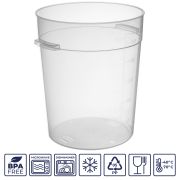 GASTROPLAST (Турция) Контейнер для продуктов круглый 20,82 л. d=31 см. h=37,5 см., с мерной шкалой, прозрачный, п/п, без крышки (крышка 76740, 76739, 76738, 76741) GP /1/6/