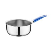 MGsteel Сотейник 3,0 л. нерж. d=20 см. h=9 см. б/кр (индукция)(кр. 79197) синяя ручка винил. MGsteel /1/ АКЦИЯ