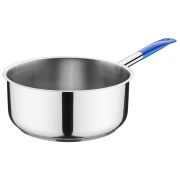 MGsteel Сотейник 7,5 л. нерж. d=28 см. h=12 см. б/кр (индукция)(кр. 79199) синяя ручка винил. MGsteel /1/ АКЦИЯ