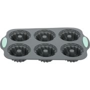 Силикон (Китай) Форма для выпечки кексов 28,5*17,5 см.  6 ячеек. d=72 мм.  фигурная, силикон /1/100/