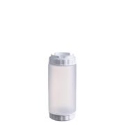 GASTROPLAST (Турция) Емкость для соуса  500 мл. d=70 мм. h=166 мм. с 2 крышками, с силик. носик. широкая прозрачная, крышки белые GP /1/96/