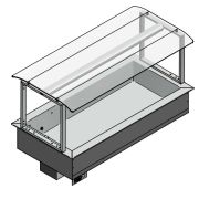 ПРИЛАВОК ПОДОГР.ПАРОВОЙ DOGE ISOLA V-CURVO SVT FISSA BM 1400 ВСТР.