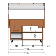 СТОЛ ШВЕД.ОХЛАЖД.ОСТРОВ. TECFRIGO OASI 4 M СВЕТ. ОРЕХ