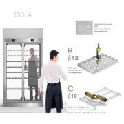 ШКАФ ВИННЫЙ ENOFRIGO WINE LIBRARY 20 3P ISLAND H260 P60 VT I СЕРЫЙ 873 + ПОЛКИ R+ПОЛКИ С