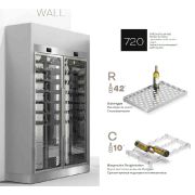 ШКАФ ВИННЫЙ ENOFRIGO WINE LIBRARY 20 WALL 2P H2200 VT ЧЕРНЫЙ+ПОЛКИ R (6ШТ.)+ПОЛКИ С (4ШТ.)