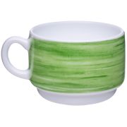 ARC (Франция) Чашка 190 мл. чайная d=76 мм. h=57 мм. зеленый край штабелир. Браш (блюдце 38905) /1/12/48/ АКЦИЯ