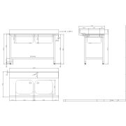 СТОЛ Д/ГРЯЗ.ПОСУДЫ DIHR T55 1400 SX СПЕЦ. 2 ВАННЫ