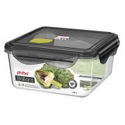 Пластик (Россия) Контейнер для продуктов квадр.  1,15 л. 15*15*7 см. герметичный с клапаном «Бриллиант» /1/12/