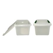 MGprof Контейнер для продуктов прямоуг.  8,0 л. 30*23*16,5 см. с зеленым зажимом MGprof /1/25/