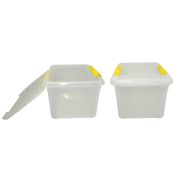 MGprof Контейнер для продуктов прямоуг.  8,0 л. 30*23*16,5 см. с желтым зажимом MGprof /1/25/