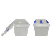 MGprof Контейнер для продуктов прямоуг.  8,0 л. 30*23*16,5 см. с ручкой, с синим зажимом MG /1/25/