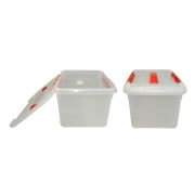 MGprof Контейнер для продуктов прямоуг.  8,0 л. 30*23*16,5 см. с ручкой, с красным зажимом MG /1/25/