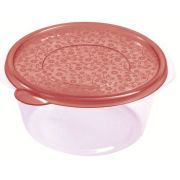 Пластик (Россия) Контейнер для продуктов круглый  1,75 л. 19,7*9 см. п/п бордовый /1/24/
