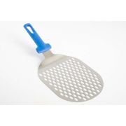 GI.METAL (Италия) Лопатка для пиццы овальная перфорир. 17,5*21 см. нерж.  ручка пластик Gimetal /1/4/ АКЦИЯ