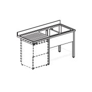 ВАННА МОЕЧНАЯ APACH CHEF LINE L2S187-55LWSHD