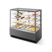 ВИТРИНА КОНДИТЕРСКАЯ VETE KUB LUX 90 СЕРЫЙ МАТОВЫЙ/ШЛИФОВАННАЯ НЕРЖАВЕЙКА