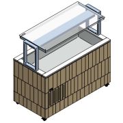 СТОЛ ШВЕД.ОХЛАЖД.ОСТРОВ. ENOFRIGO DOGE ISOLA SVT FISSA ЦВЕТ БАЗЫ ВЕНГЕ, СКВОЗНОЙ ОТСЕК, НА КОЛЕСАХ