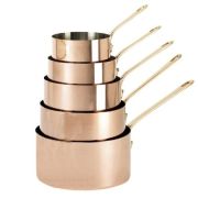 Сотейник медный "VIP" 1,0л d14см h7см, ручка латунная 6445.14