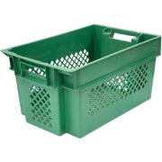 Ящики (Россия) Ящик 600*400*300 мм. для овощей конусный перфорир., зеленый (крышка 73263, 73263) /1/92/