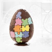 Форма д/шок. 3D "Яйцо фигурное с подставкой" d105мм h150мм, 2 ячейки, 210гр, пластик 20U500