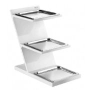 Этажерка для выкладки закусок, 3 яруса, 38х73см h63см, с охлаждающим элементом, цвет белый 511B1058