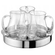 Поднос круглый d37см h7,2см, нерж.сталь, с 3-мя кувшинами 50951A00