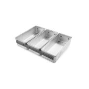 Алюминий (Россия) Форма для выпечки хлеба 20,5*9,2 см. h=6 см. алюм. литая 3х -секционная /1/ АКЦИЯ
